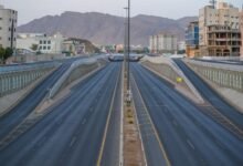 صورة لطريق في المدينة المنورة، ولا توثق بالضرورة المداخل الجديدة